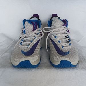 Nike Zoom Rize Men's 7Y White Blue Mesh Basketball Shoes Sneakers